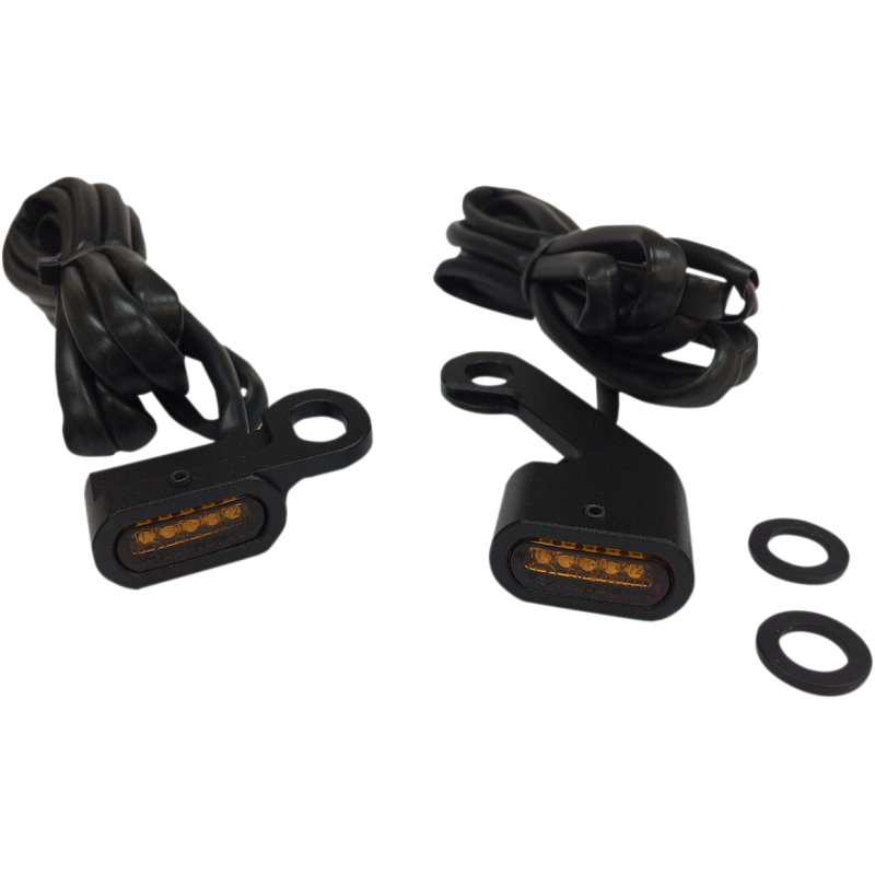 DRAG SPECIALTIES 09-17 FLHT LED MRKR LIGHTS BLK AMBR PR L22-0232MBAE