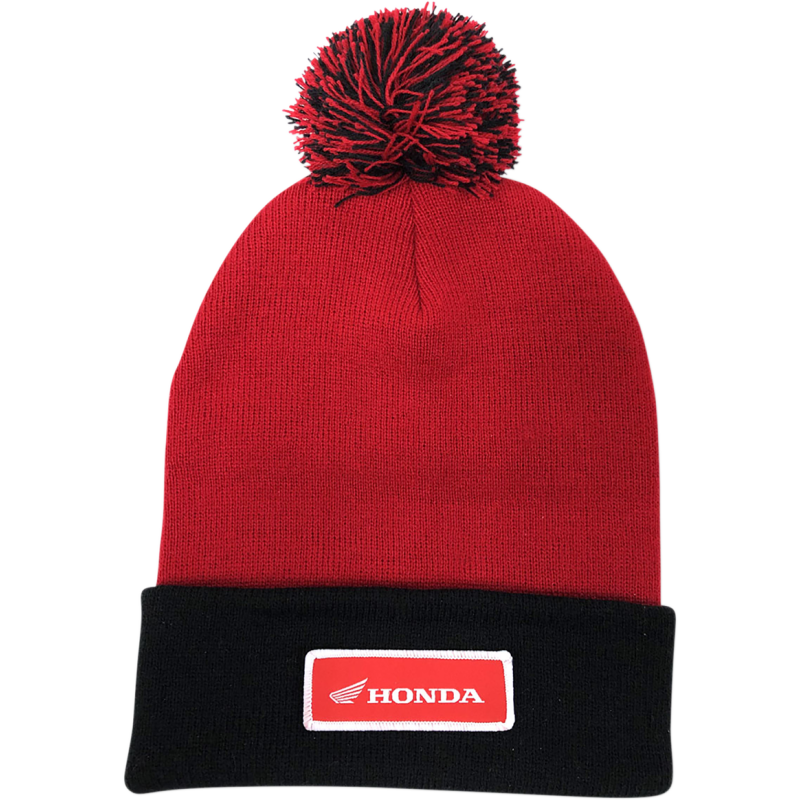 FACTORY EFFEX APPAREL BEANIE W/POM HONDA RD/BK 23-86302