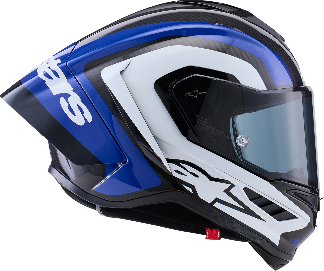 ALPINESTARS (ROAD) HELMET S-R10 ARIUS BK/WH/BL GLOSS ECE06/DOT S 8203926-1647-S
