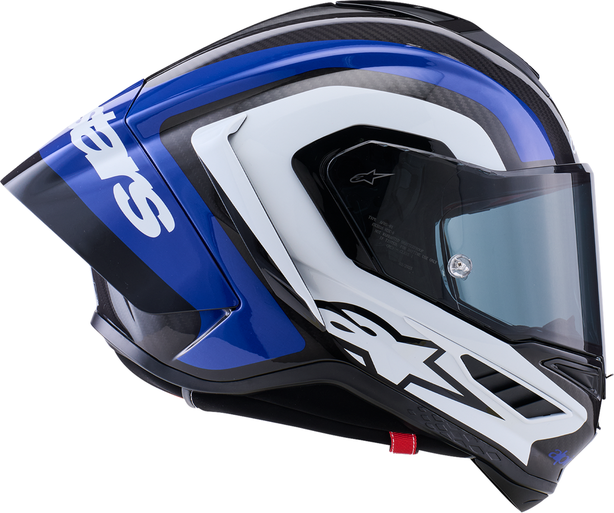 ALPINESTARS (ROAD) HELMET S-R10 ARIUS BK/WH/BL GLOSS ECE06/DOT S 8203926-1647-S