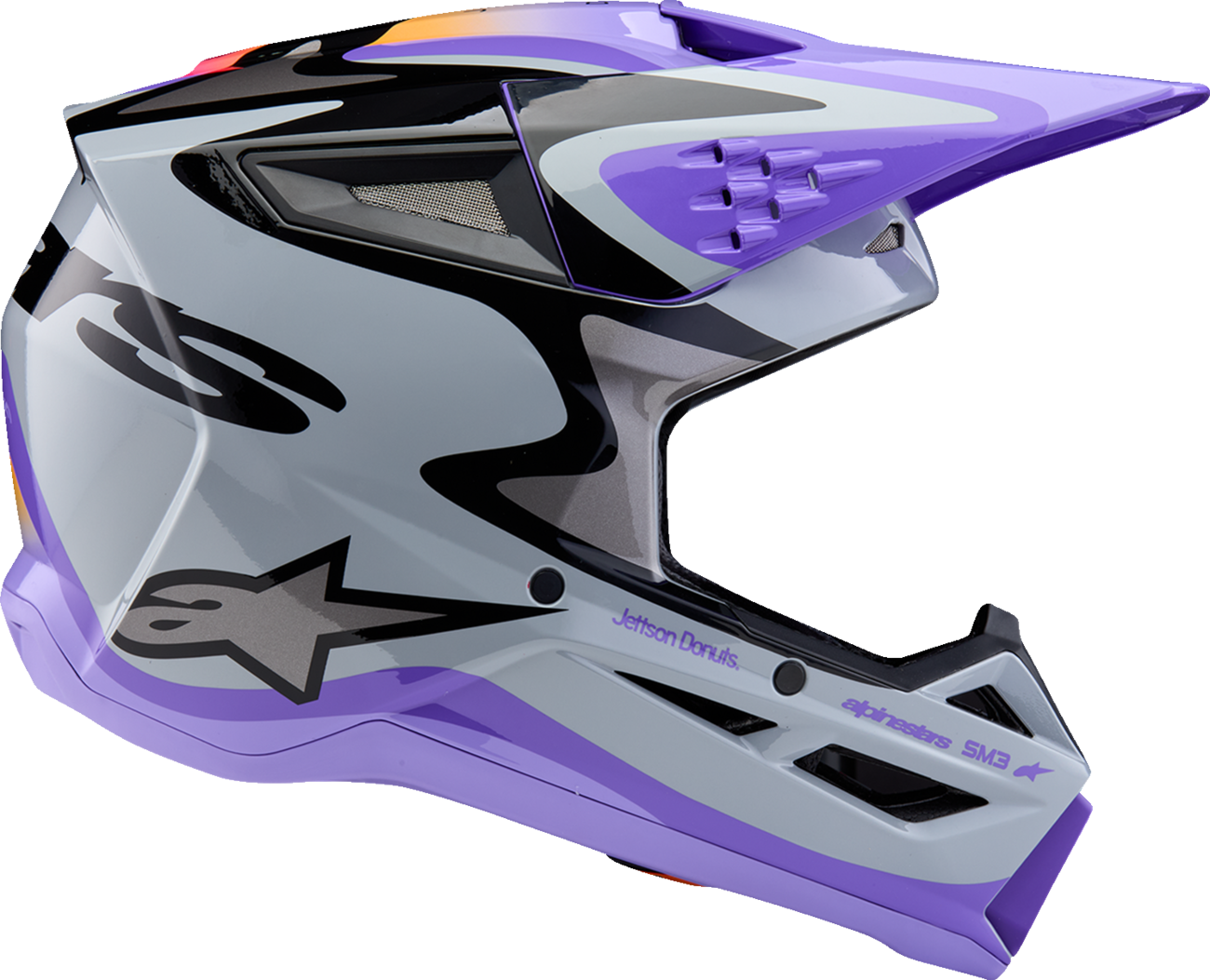 ALPINESTARS HELMET YTH SM3 JETTSON GRAY/PUR/BLK YS 8303126-9277-YS