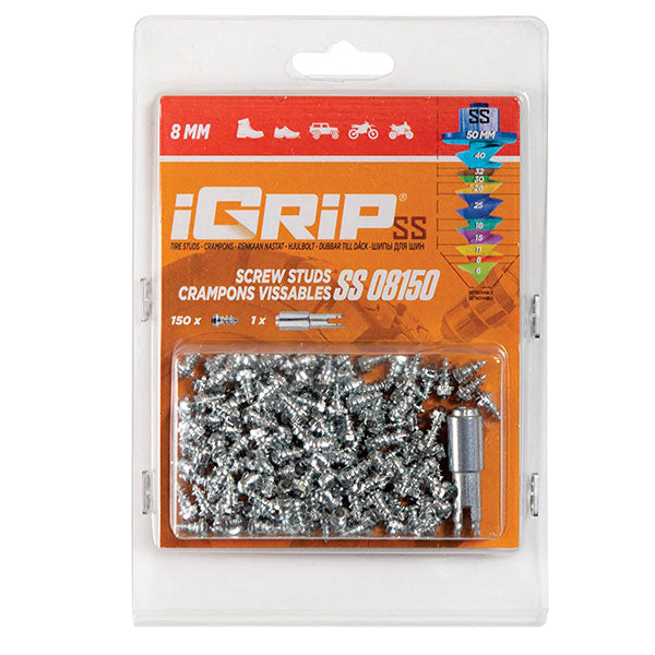 IGRIP SS-08 SHOULDERED TIRE STUDS 8MM 150PK SS-08150