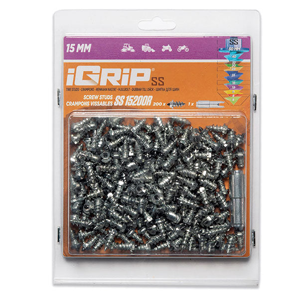 IGRIP SS-15R SHOULDERED RACING TIRE STUDS 15MM 200PK SS-15200R