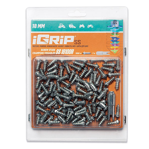 IGRIP SS-18R SHOULDERED RACING TIRE STUDS 18MM 100PK SS-18100R