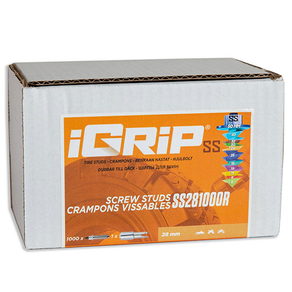 IGRIP SS-28R SHOULDERED RACING TIRE STUDS 28MM 1000PK SS-281000R