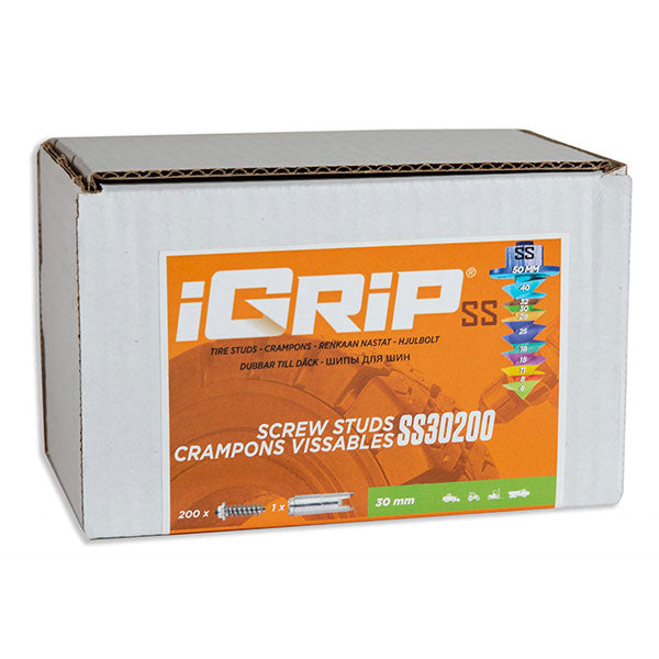 IGRIP SS-30 SHOULDERED TIRE STUDS 30MM 200PK SS-30200