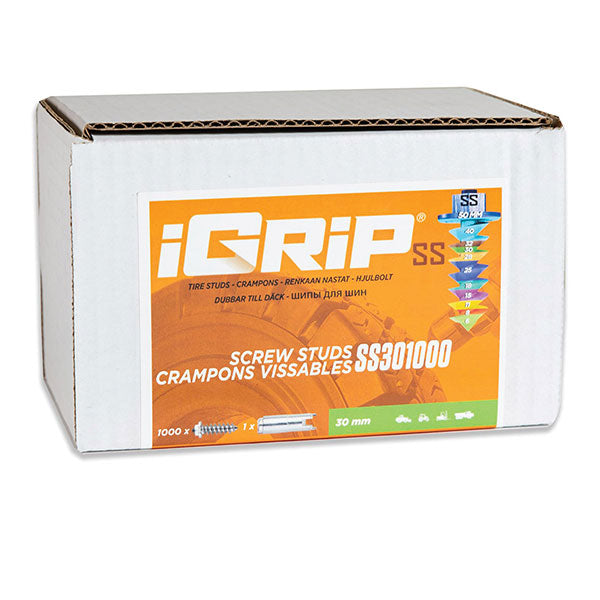 IGRIP SS-30 SHOULDERED TIRE STUDS 30MM 1000PK SS-301000