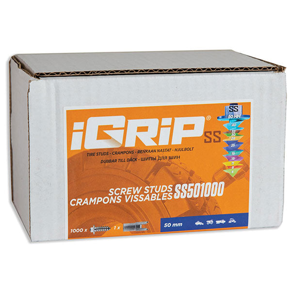 IGRIP SS-50 SHOULDERED TIRE STUDS 50MM 1000PK SS-501000
