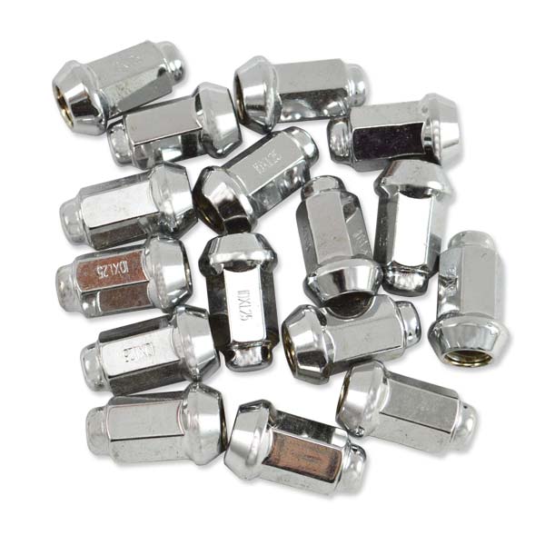 CARLSTAR CHROME LUG NUTS 16PK 10MM X 1.25IN TAPERED ALUG14BX