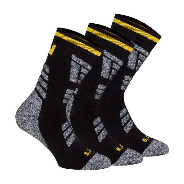 NATS SOCKS WORK MEN 3 PAIR BK 9-12 NATS NT0001 -11