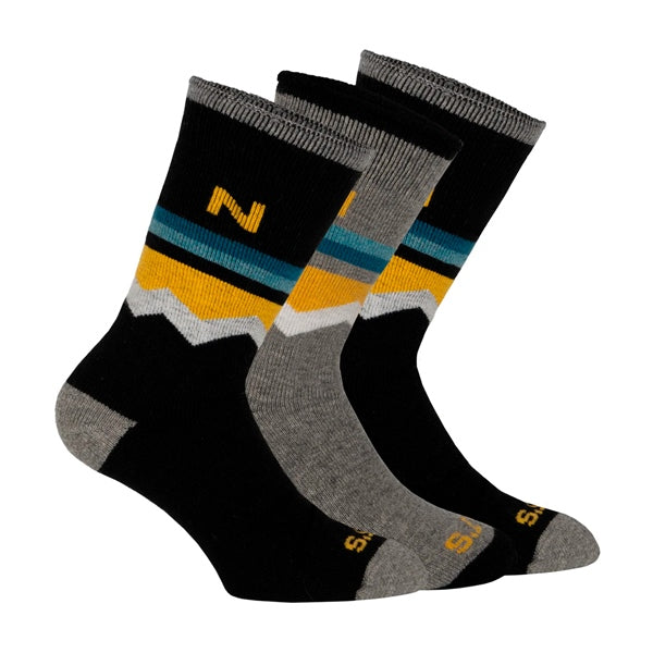 NATS SOCKS WORK MEN 3 PAIR GY/YE 9-12 NATS NT0005 -11