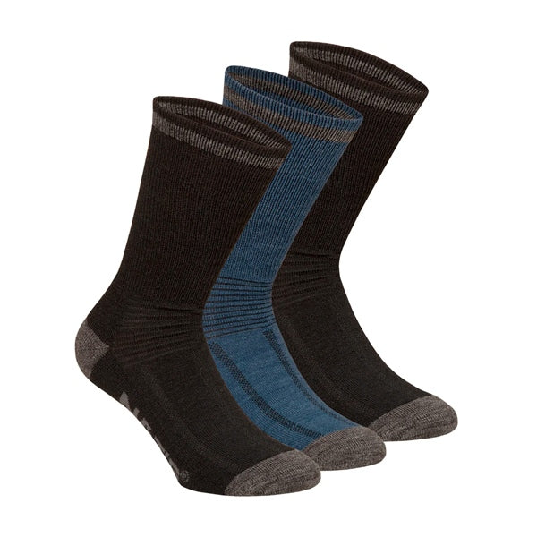 NATS SOCKS WORK MEN 3 PAIR BK/NAVY 9-12 NATS NTWK929-11