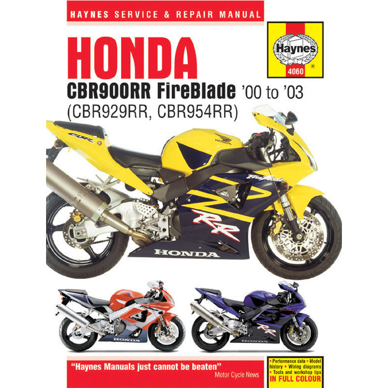 HAYNES HAYNES MANUAL DELUXE HON CBR900/929/954RR 00-03 M4060