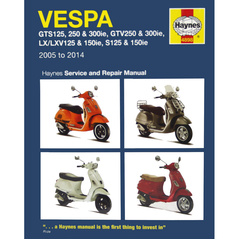 HAYNES HAYNES MANUAL DELUXE VESPA GTS/LX/S 125@300 05-10 M4898