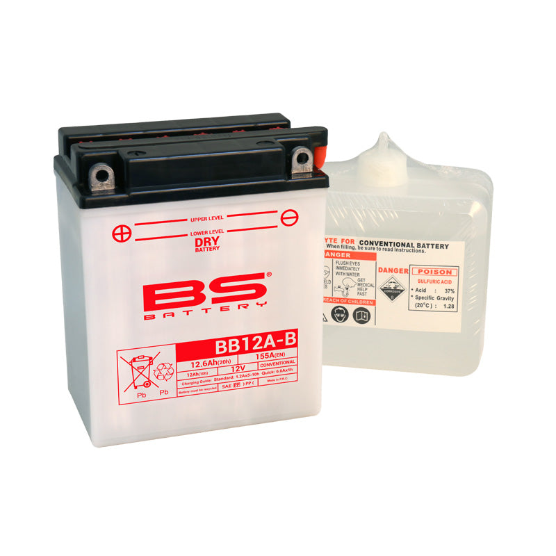 BS BATTERY BS DRY - BB12A-B (WITH ACID PACK) (YB12A-B) YB12A-B
