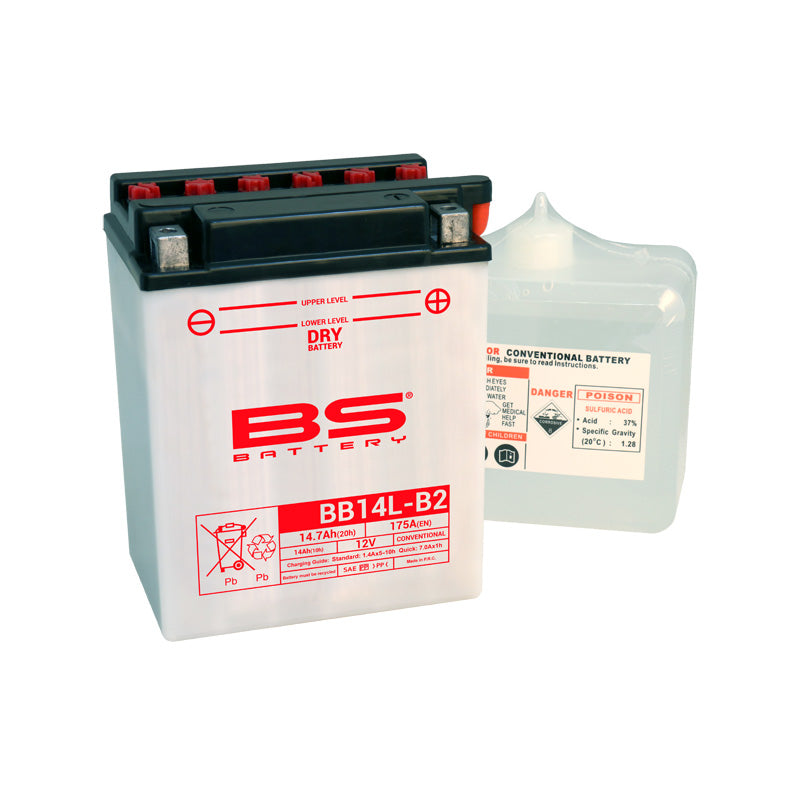 BS BATTERY BS DRY - BB14L-B2 (WITH ACID PACK) (YB14L-B2) YB14L-B2