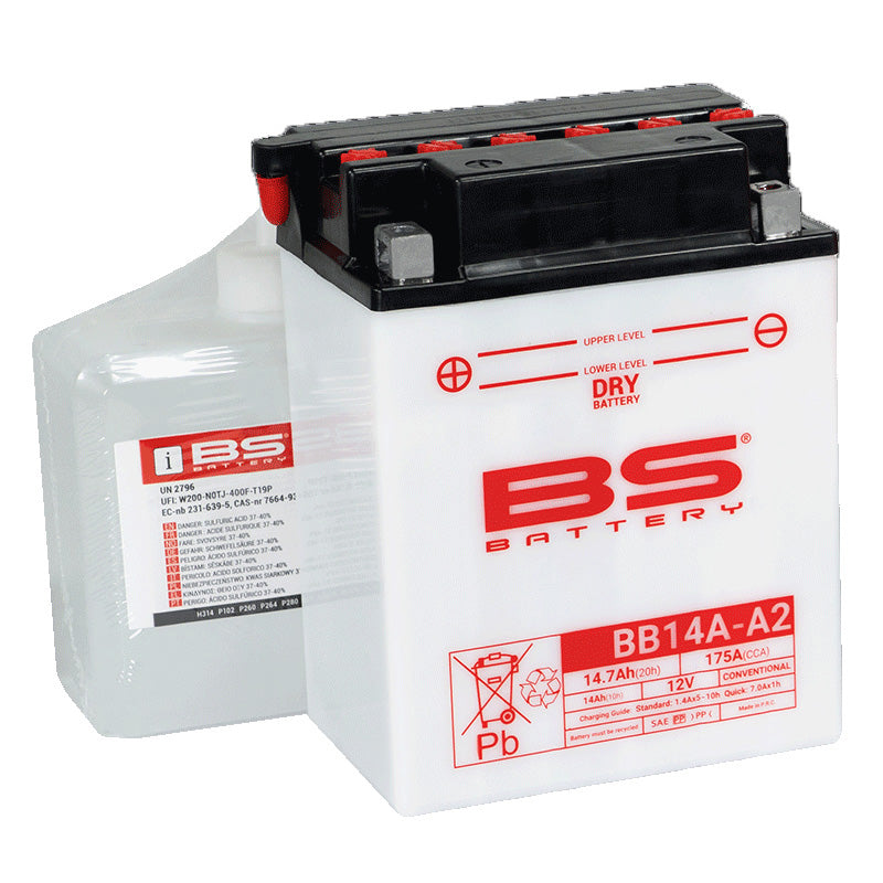 BS BATTERY BS DRY - BB14A-A2 (WITH ACID PACK) (YB14A-A2) YB14A-A2