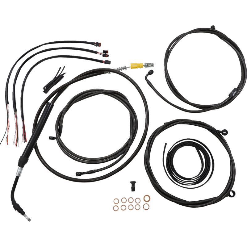 LA CHOPPERS HANDLEBAR CABLE KIT 18" - 20" WITH WIRING MIDNIGHT LA-8058KT2-19M