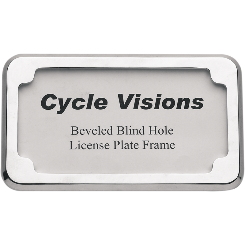 CYCLE VISIONS CHROME BEVELED LIC/PLATE FRAME CV-4615