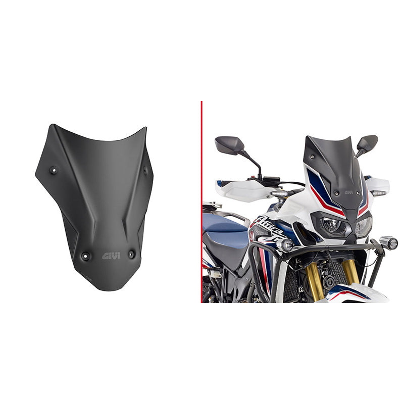 GIVI MATT BLK WINDSHIELD CRF1000L AFRICA TWIN 16-18/ADV D1144BO