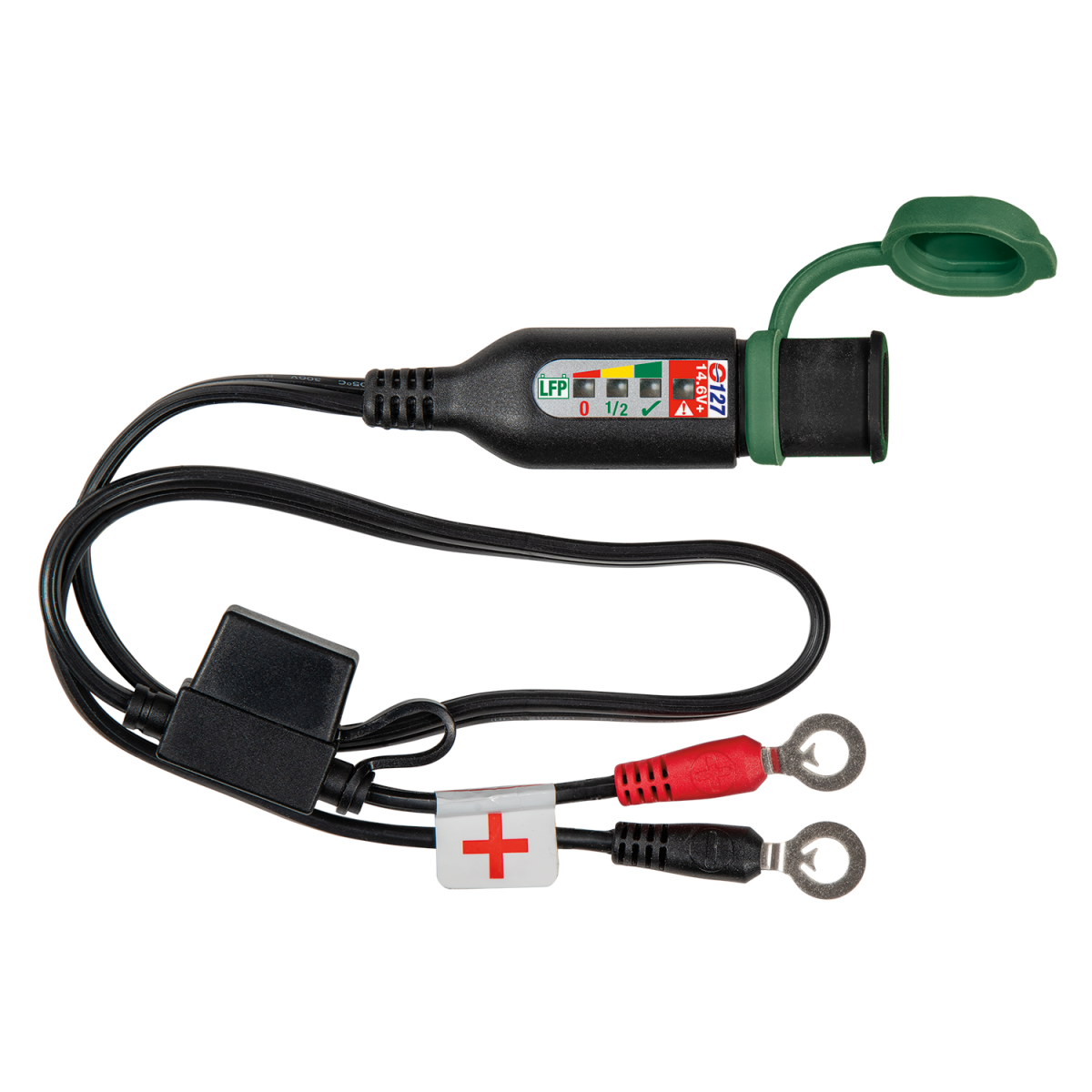 TECMATE O-127 BATTERY LEAD W/LED QTY 1 O-127