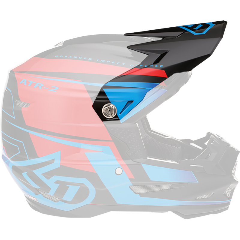 6D HELMETS VISOR ATR2 MACH BK/R/BL 72-6117