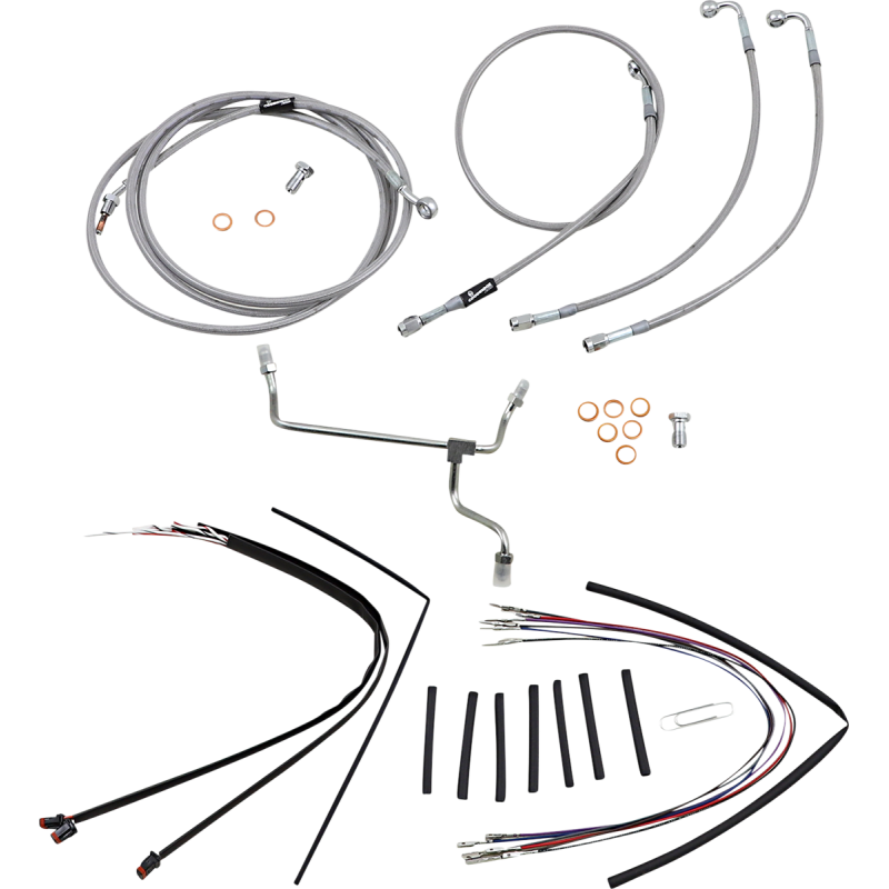 BURLY BRAND HANDLEBAR CABLE/BRAKE LINE KIT - COMPLETE - 16" APE HANGER H B30-1156