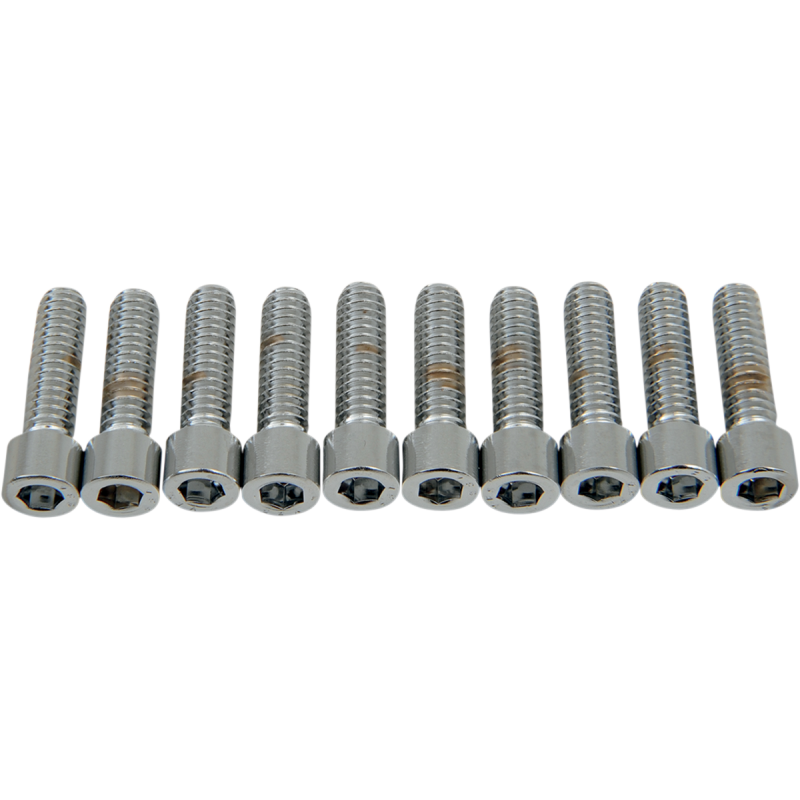 DRAG SPECIALTIES 1/4-20*7/8 SMTH ALLEN BOLTS(10)CY-CHROME MPB180S