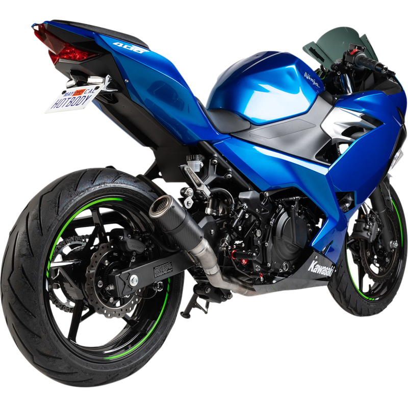 HOT BODIES SLIP-ON MATTE CARBON MGP STINGER KAW NINJA 400 18 51801-2405
