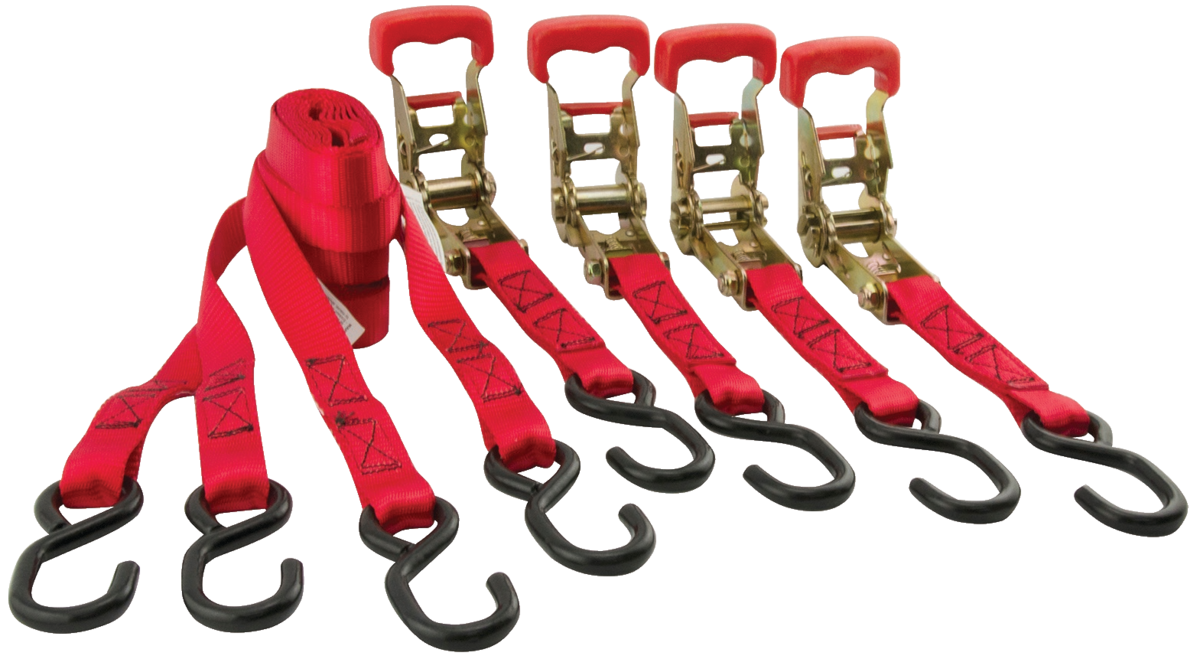 ERICKSON (4)1 X6' 2000 LB RATCHET STRP RED 05519
