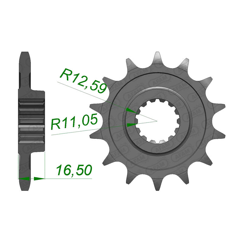 AFAM SPR.FR.DUCATI 996R/998R 525 14T (52613-14). 52613-14