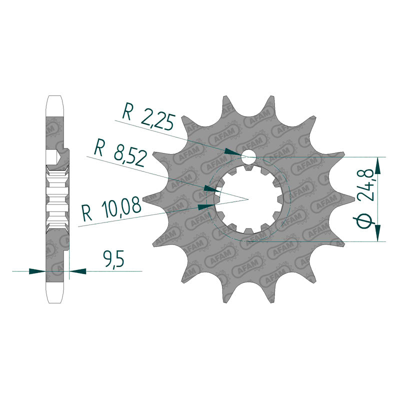 AFAM SPR.FR. KTM 85SX 13T 428 (94202-13). 94202-13
