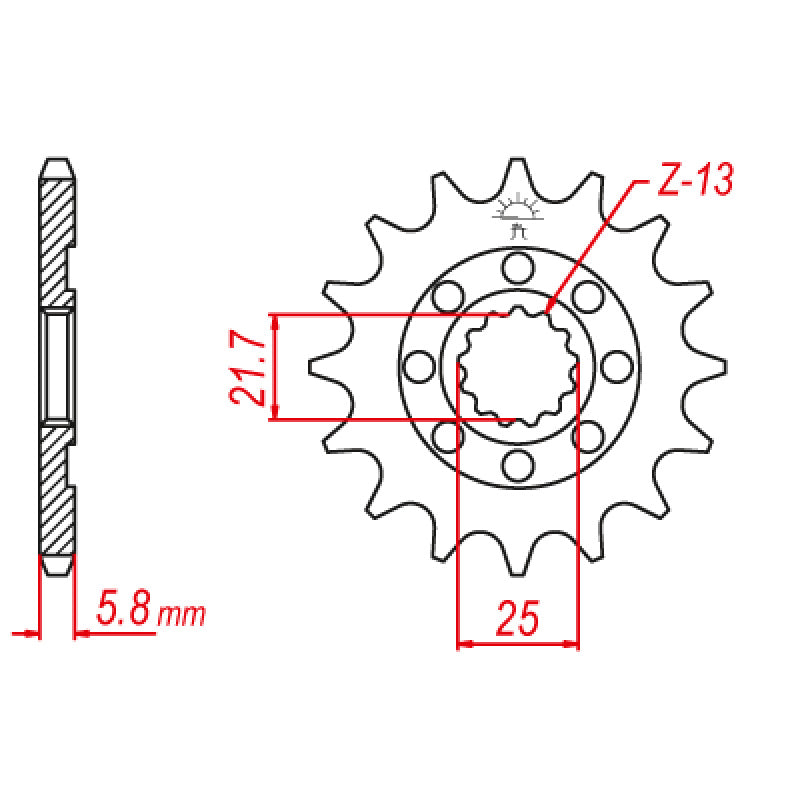 ITL FRONT SPROCKET KAW KX450F (06-15) (JTF1565-13) 110563