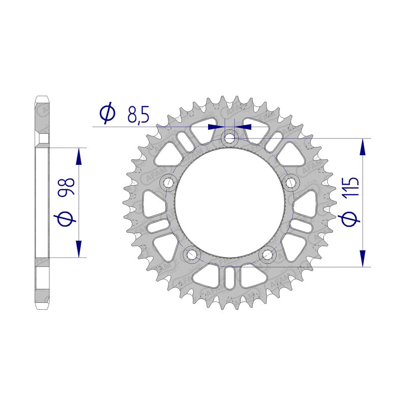 AFAM AFAM RR 50T 420 ALLOY KTM60/65SX 99-06(72101). 72101_50