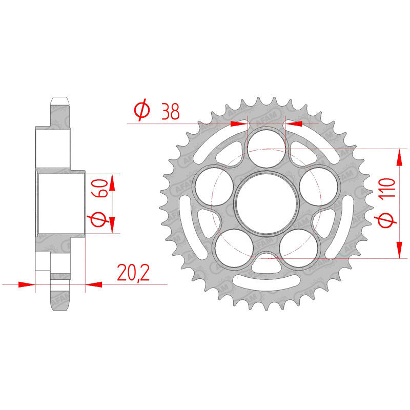 AFAM REAR SPR. DUCATI 796 10-11 41T 50800-41