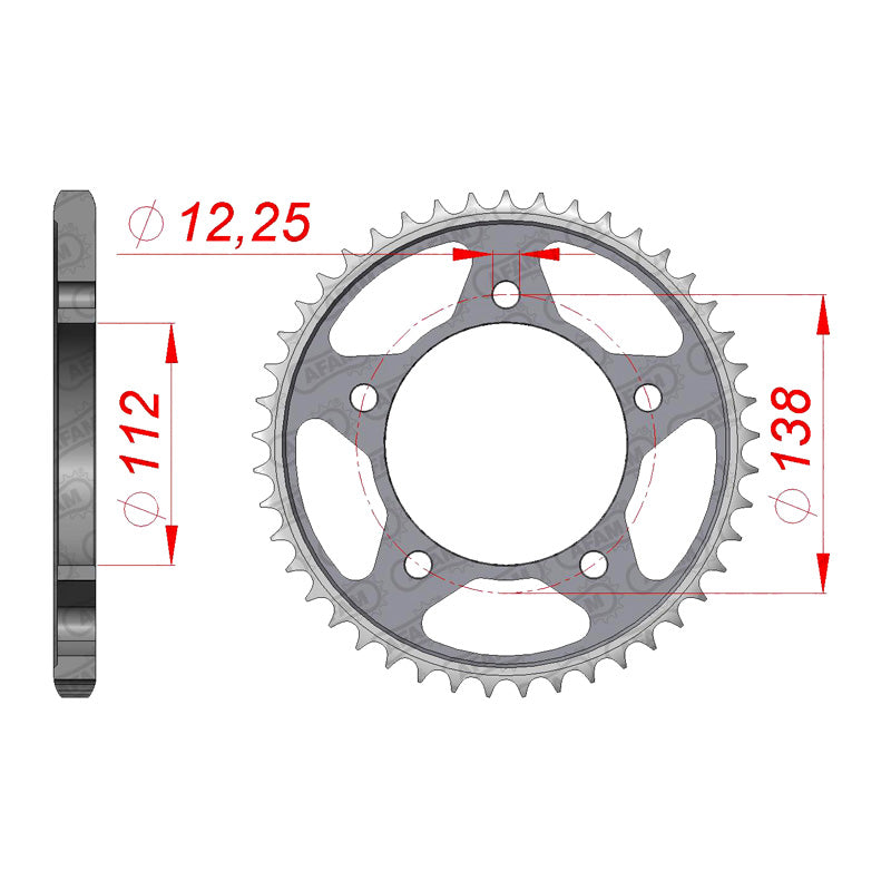 AFAM SPR.RR.AFAM 41T CBR600/VT750 98-02/CB600 04-06. 10613-41