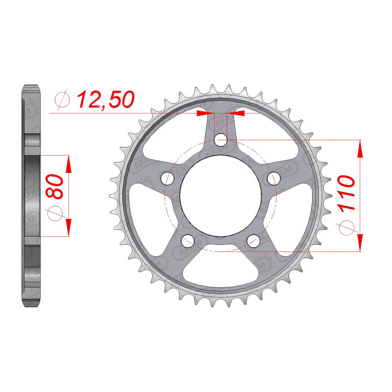 AFAM SPROCKET 525 42T CRF1000 AFRICA TWIN 18(10802-42) 10802-42