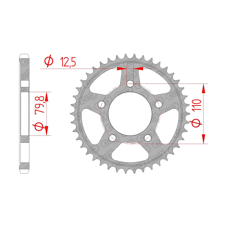 AFAM SPROCKET 525 42T TRIUMPH 800/900 06-08. 86604-42