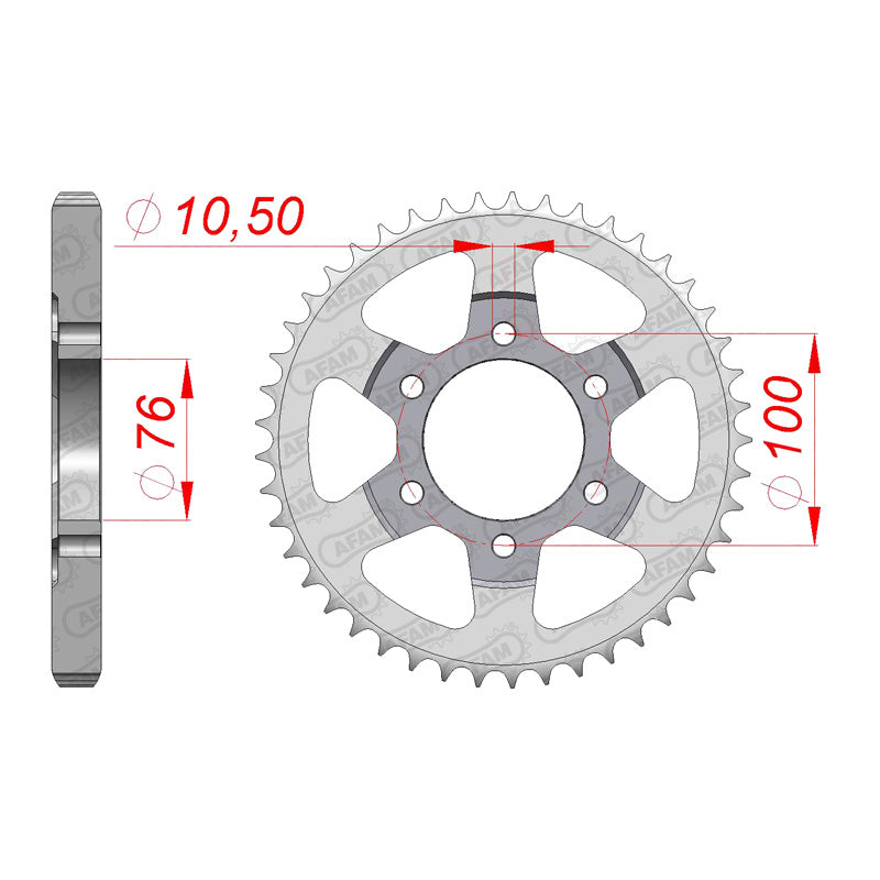 AFAM SPR.RR. GSXR750 90-96/GSF1200 96-06 530 45T. 14902-45