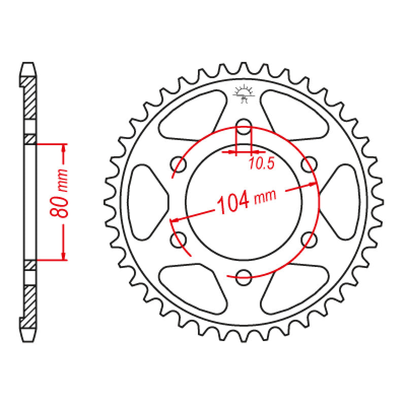 ITL SP.RR.41T 525P ZX6/RZX750Z1000ZX10 2031-41T 6H 111804