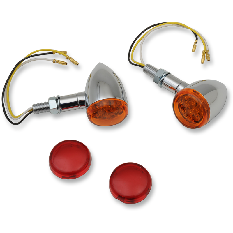 DRAG SPECIALTIES LIGHT CHR LED AMBR/RED 20-6390A/RIQ