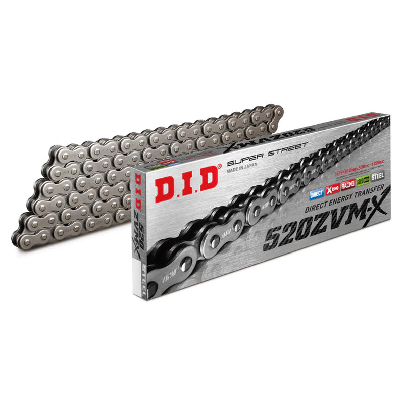 DID DID 520ZVMX-110L SILVER CHAIN W/RIVET LINK M520ZVMXS110Z