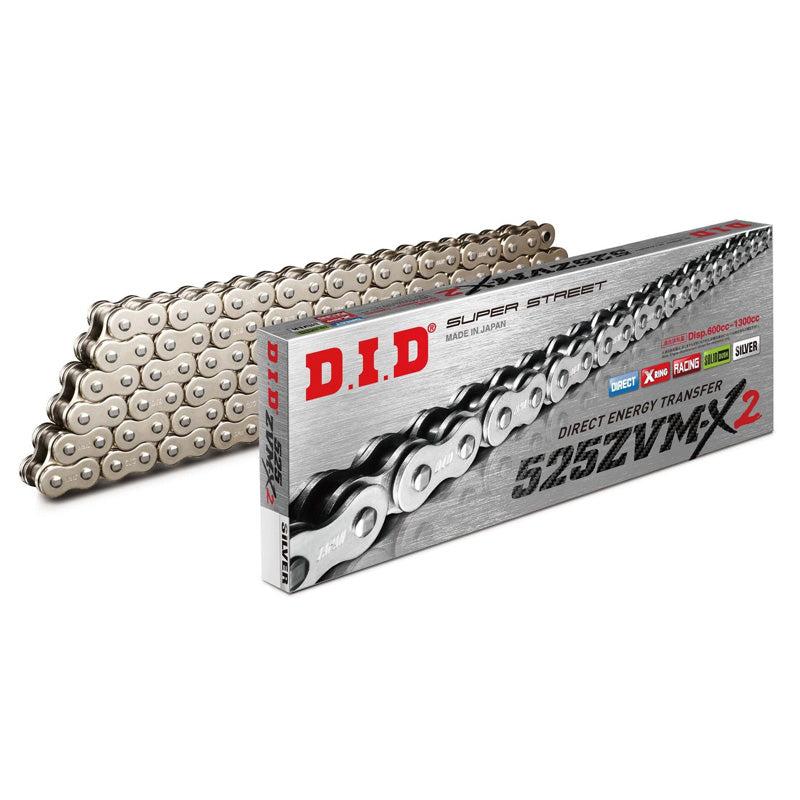 DID DID 525ZVMX2-120L SILVER CHAIN W/RIVET LINK M525ZVMX2S120