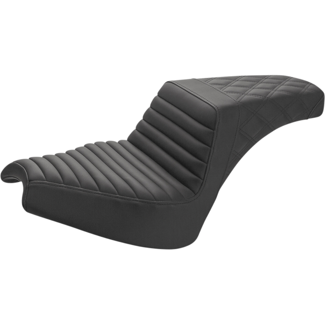 SADDLEMEN STEP UP SEAT - FRONT TUCKNROLL/REAR LATTICE - BLACK- CHIEF I21-04-176