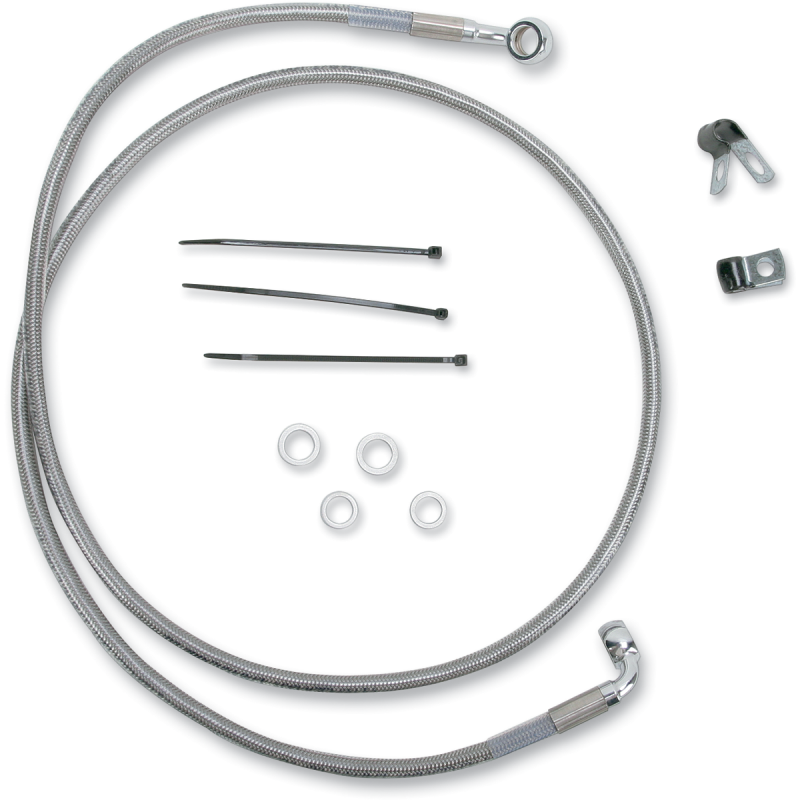 DRAG SPECIALTIES 99-07 FXST FRT S/S BRAKE LINE KIT +8 640210-8