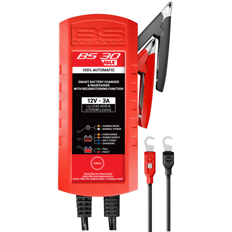 BS BATTERY 12V SMART CHARGER 3A RECONDITIONING FUNCTION 700593