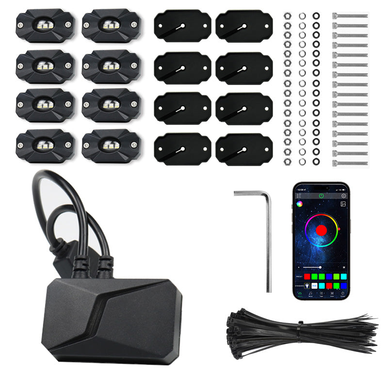 TOXIC LED ROCK LIGHT KIT 8 RGBW - 8800LM - 10W X 8 1619001
