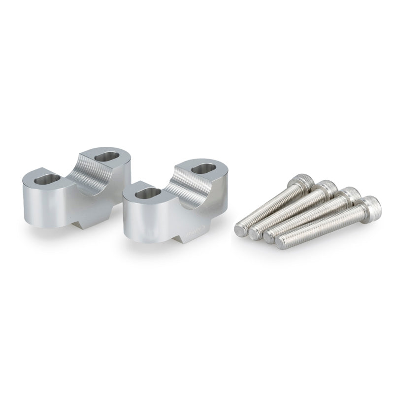 PUIG 22MM HANDLEBAR RISERS 20MM HIGH SILVER 3671P