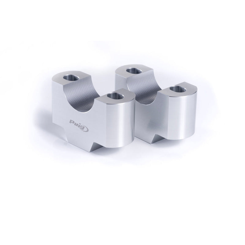 PUIG 22MM HANDLEBAR RISERS 30MM HIGH SILVER 3672P