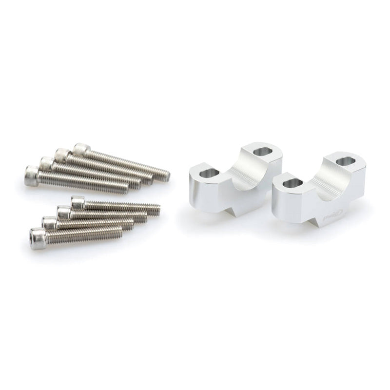 PUIG 29MM HANDLEBAR RISERS 20MM HIGH SILVER 3740P